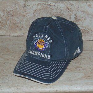 Adidas LA Lakers 2009 NBA 15 Time Champions Hat One Size Gray Distressed Kobe